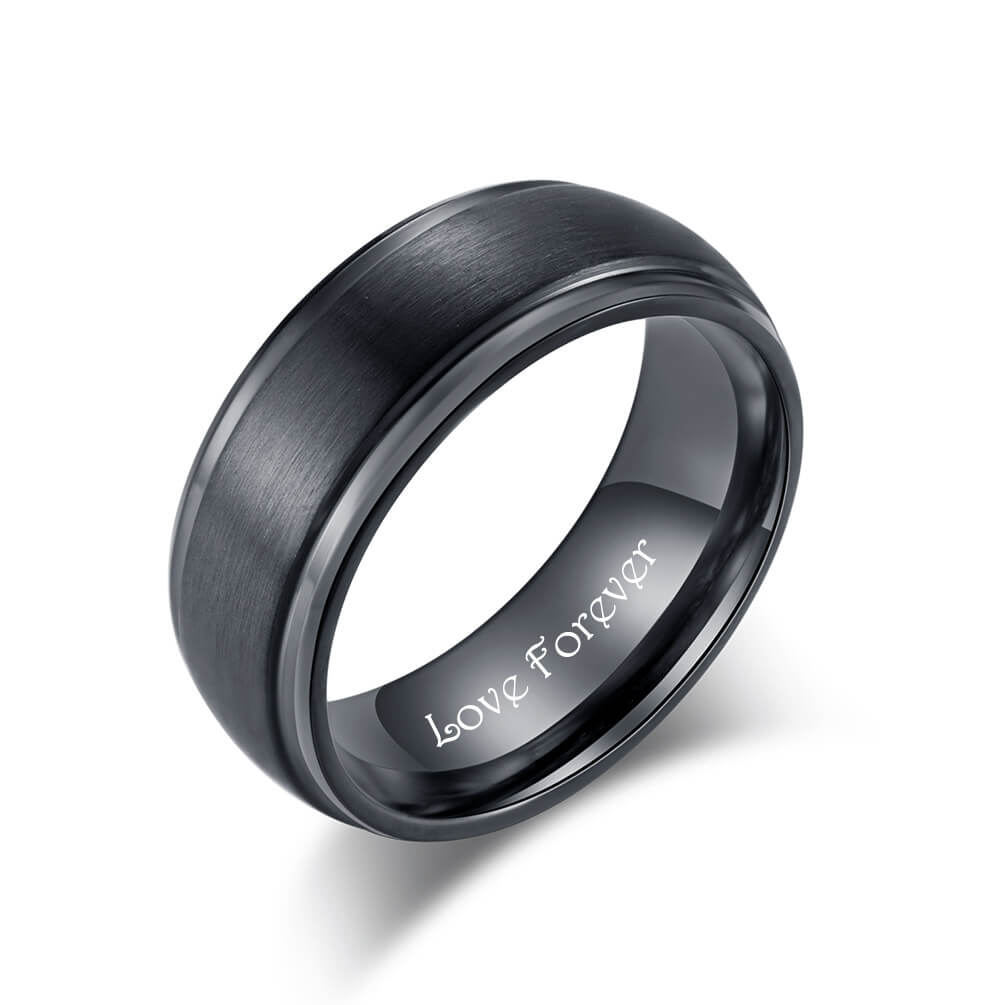 Men's Black Onyx Ring - Engraved Signet Ring - Talisa